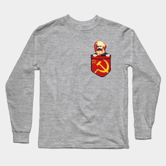 Karl Marx Communism Chest Pocket Long Sleeve T-Shirt by Nerd_art